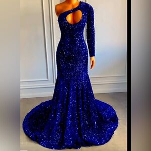 Blue sequin dress